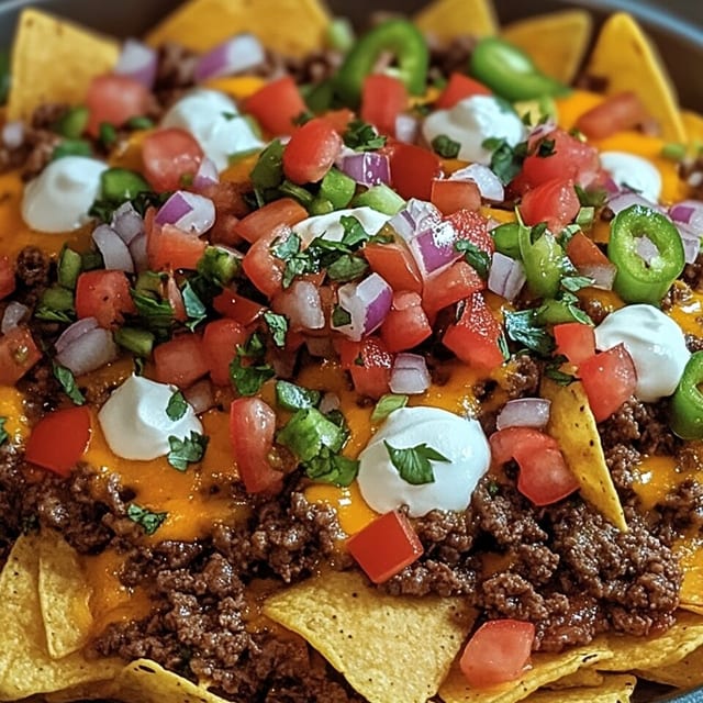 Nachos with Beef & Chicken.