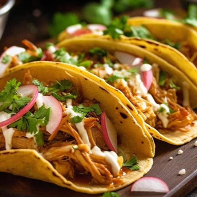(3) Chicken Tacos.